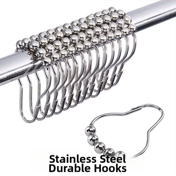 Nerūdijančio plieno dušo užuolaidų žiedas, moliūgo formos metalo žiedas su kamuole, tinka lovos ir durų užuolaidoms