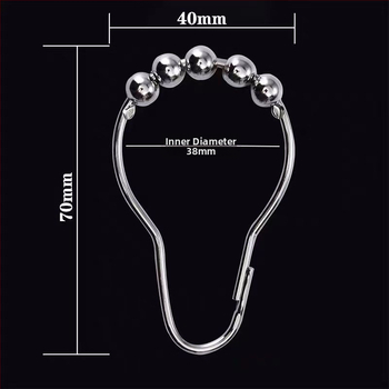 Nerūdijančio plieno dušo užuolaidų žiedas, moliūgo formos metalo žiedas su kamuole, tinka lovos ir durų užuolaidoms