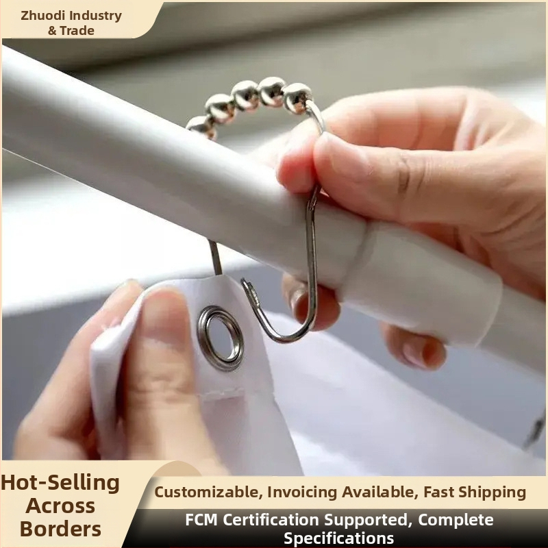 Nerūdijančio plieno dušo užuolaidų žiedas, moliūgo formos metalo žiedas su kamuole, tinka lovos ir durų užuolaidoms