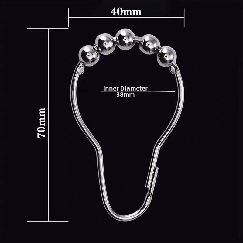 Nerūsējošā tērauda dušas aizkars gredzens, ķirbja formas metāla gredzens ar pakarināmo lodīti, piemērots gultas un durvju aizkariem