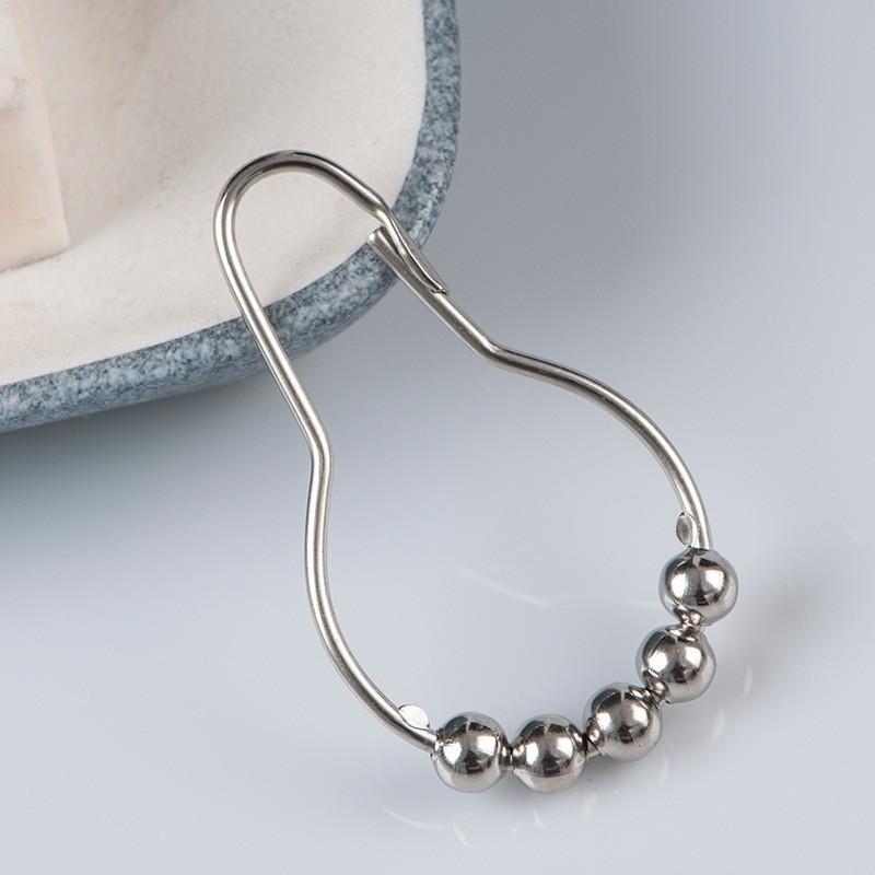 Nerūdijančio plieno dušo užuolaidų žiedas, moliūgo formos metalo žiedas su kamuole, tinka lovos ir durų užuolaidoms