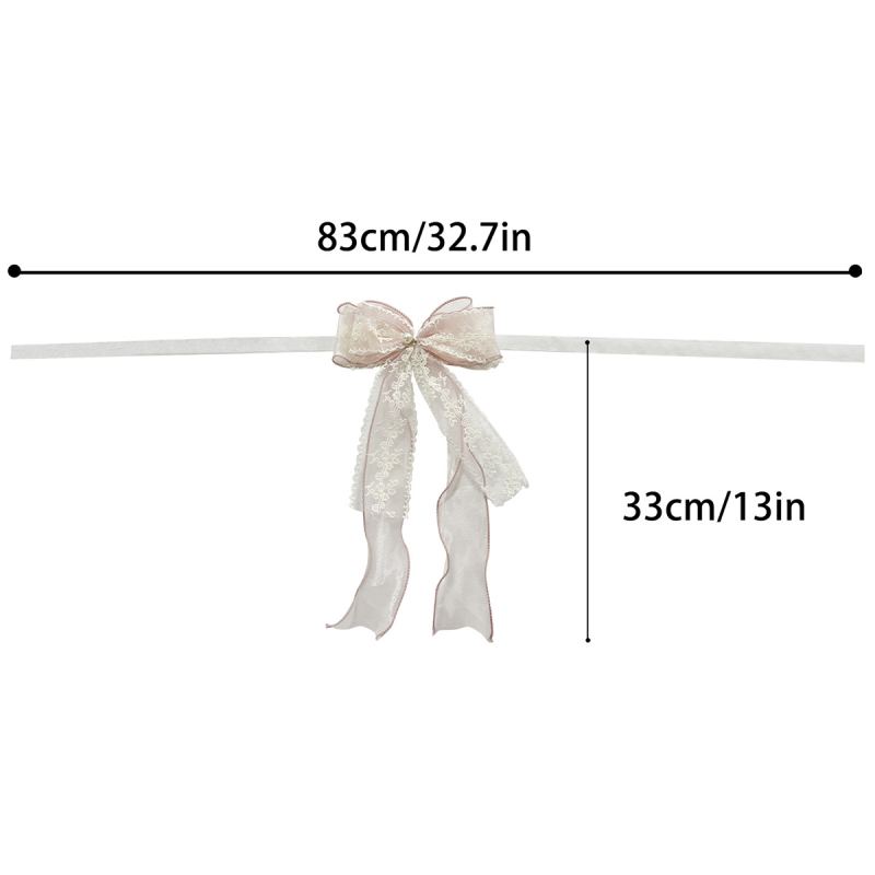 Bandă dublu-strat cu funda din dantelă pentru perdea — Material: Dantelă; Categorie: Curele pentru perdea; Stil: Modern Minimalist