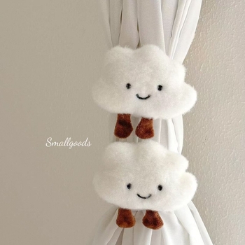 Legături pentru perdea – design modern minimalist, motive cu nori și animale, material fibră chimică, fără personalizare