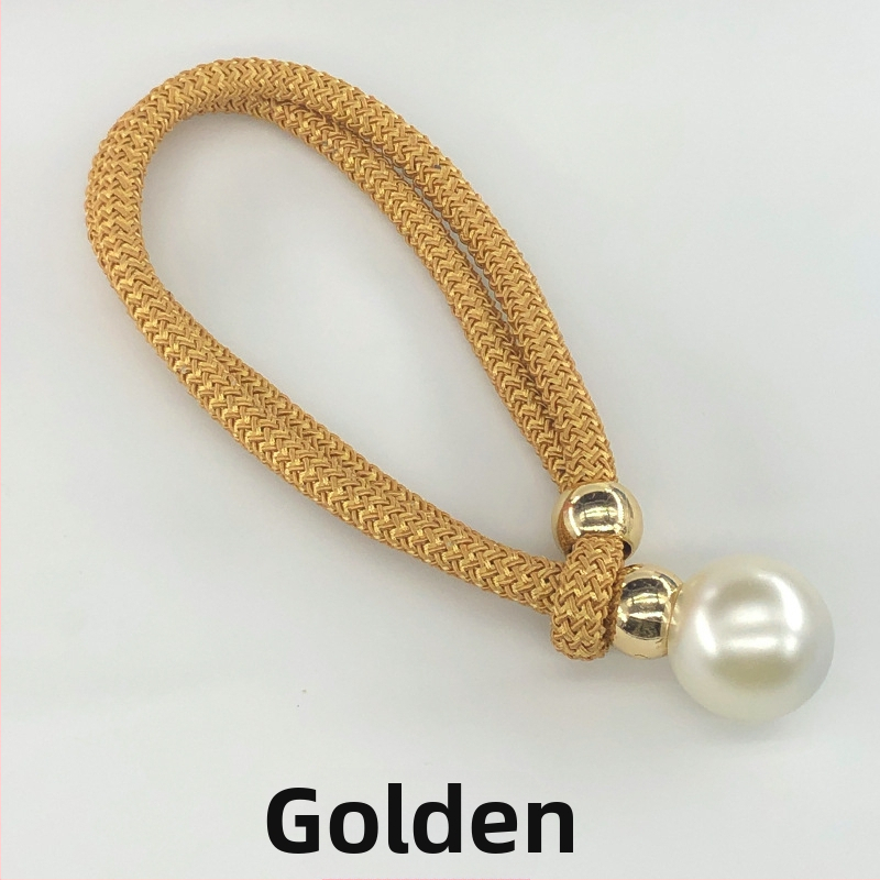 Audinių užuolaidų raišteliai su perlų akcentais, reguliuojami surišimo dirželiai, lengvas prabangos stilius