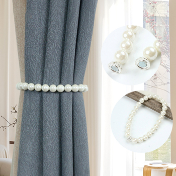 Perlinių užuolaidų dirželiai su magnetine sagtimi – pora užuolaidų diržų iš tinklelio be skylių, su tempiamu virve; pritaikoma; prekės ženklas Qiwang; medžiaga magnet+ABS; šiuolaikiškas paprastas stilius