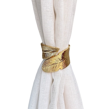 Cleme pentru perdea cu model frunză și arc metalic, aliaj | Fan yutong, stil lux, personalizabil