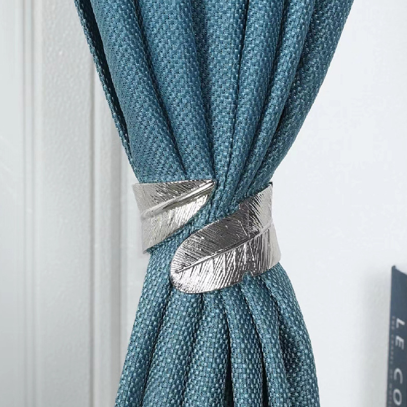 Cleme pentru perdea cu model frunză și arc metalic, aliaj | Fan yutong, stil lux, personalizabil