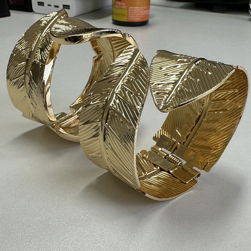 Cleme pentru perdea cu model frunză și arc metalic, aliaj | Fan yutong, stil lux, personalizabil