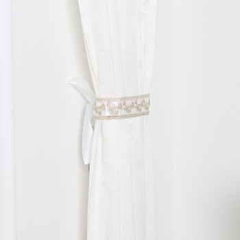 Bandă pentru perdea din dantelă - design modern minimalist, decor cu funda brodată