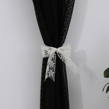 Bandă pentru perdea din dantelă - design modern minimalist, decor cu funda brodată