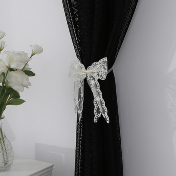 Bandă pentru perdea din dantelă - design modern minimalist, decor cu funda brodată