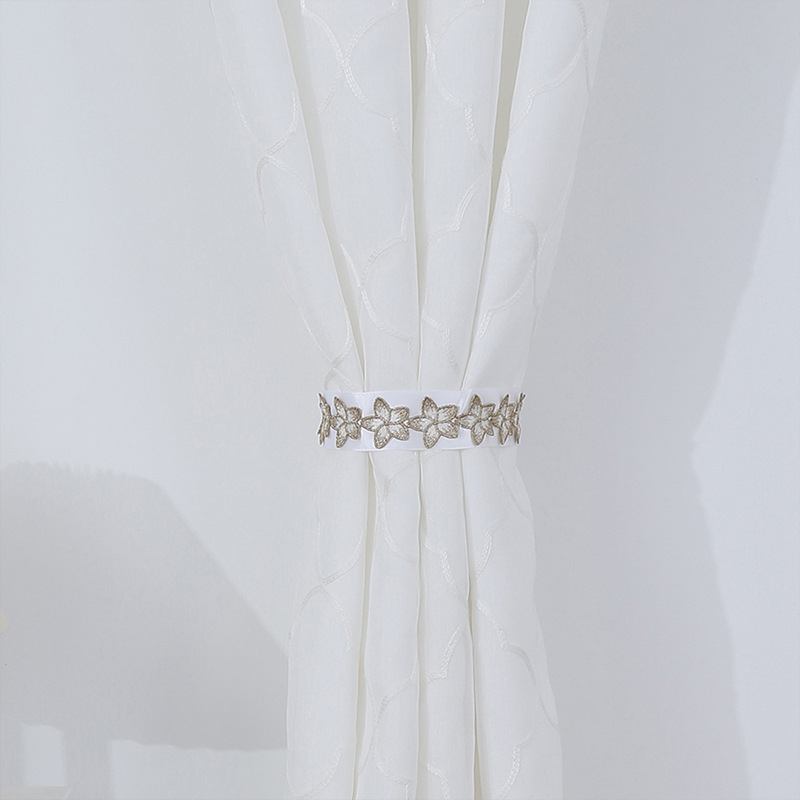 Bandă pentru perdea din dantelă - design modern minimalist, decor cu funda brodată