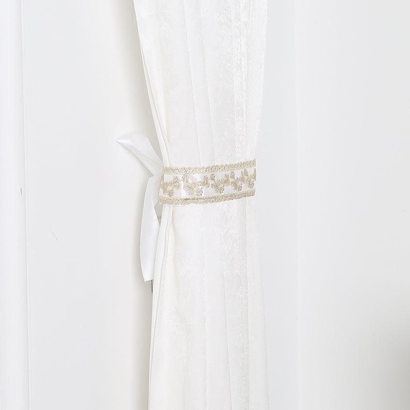 Bandă pentru perdea din dantelă - design modern minimalist, decor cu funda brodată