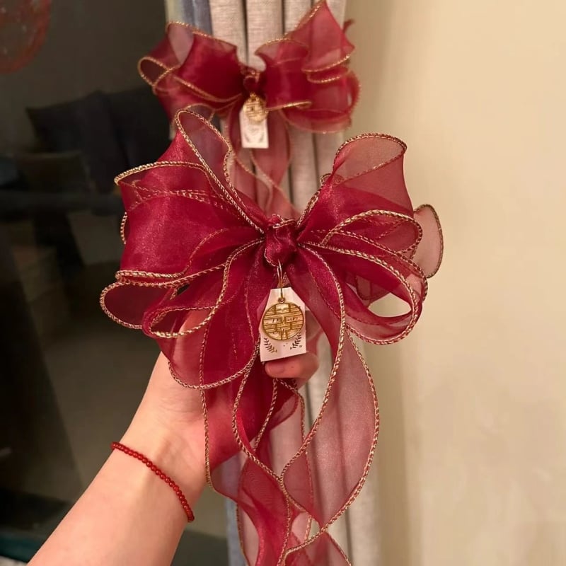 Legături pentru perdea cu floare de mătase – stil universal