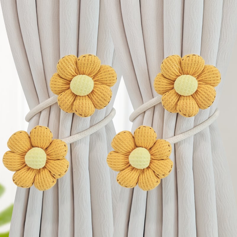 YUNGAO Set benzi pentru perdea din țesătură – pereche, stil modern minimalist, clipsuri de depozitare, personalizabil