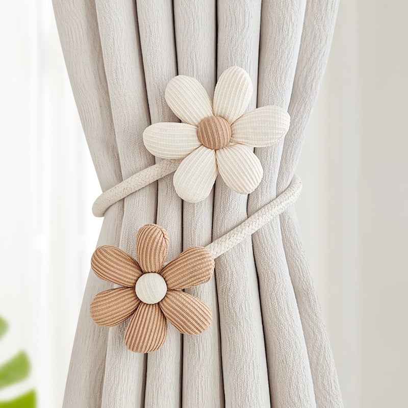 YUNGAO Set benzi pentru perdea din țesătură – pereche, stil modern minimalist, clipsuri de depozitare, personalizabil