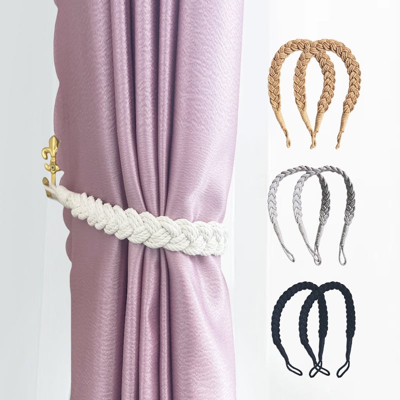 Регулируеми завесни връзки за тюлени завеси, памучен въжен материал, Nordic стил — марка Nine elephants