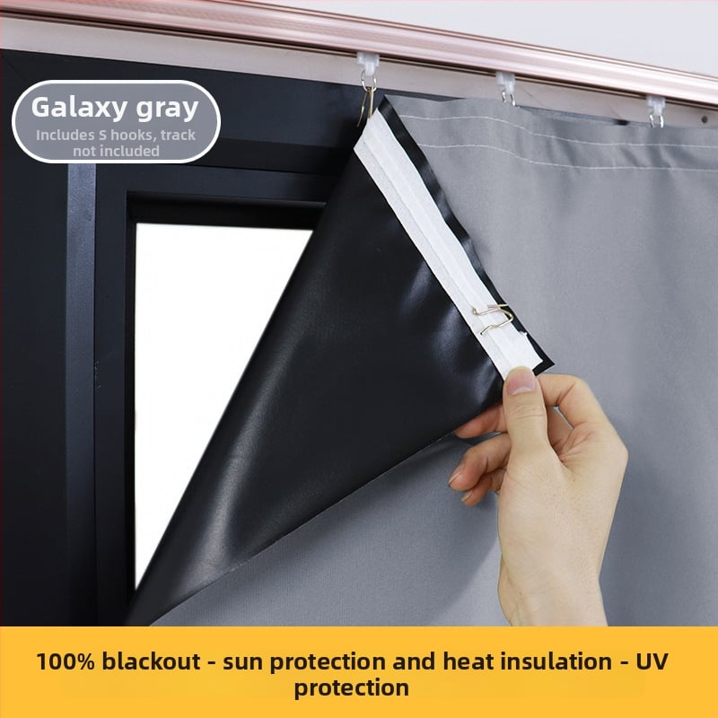 Тъмнозакриваща композитна завеса за спалня и балкон, топлоизолация и защита от слънцето, високо затъмняване 71–90%, без пробиване