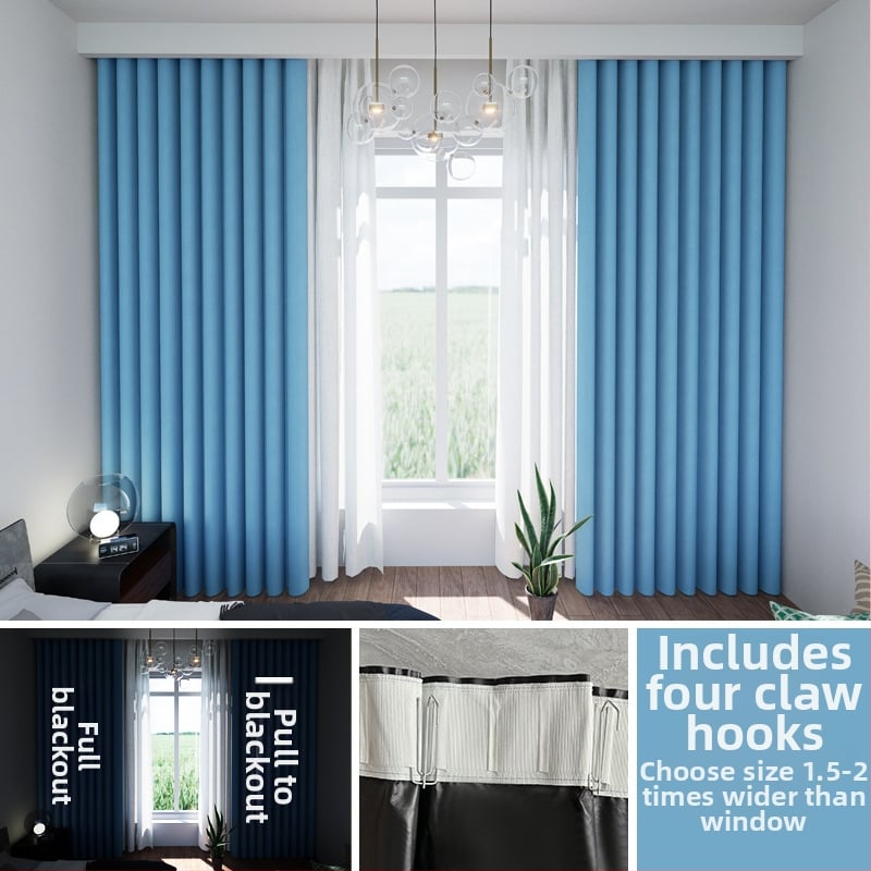 Тъмнозакриваща композитна завеса за спалня и балкон, топлоизолация и защита от слънцето, високо затъмняване 71–90%, без пробиване