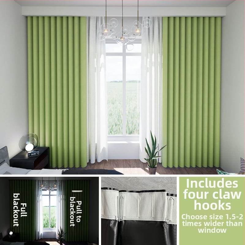 Тъмнозакриваща композитна завеса за спалня и балкон, топлоизолация и защита от слънцето, високо затъмняване 71–90%, без пробиване