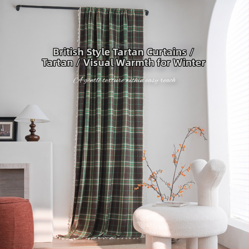 Prancūziško stilių medvilninės užuolaidos, audimo karštas raštas siūlų, dekoratyvinis dalinis šešėlis virtuvei ir langų nišoms