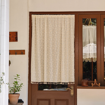 Полиестерна завеса за врата, японски стил, половин завеса за кухня, спалня и антре, с принт на маргаритки