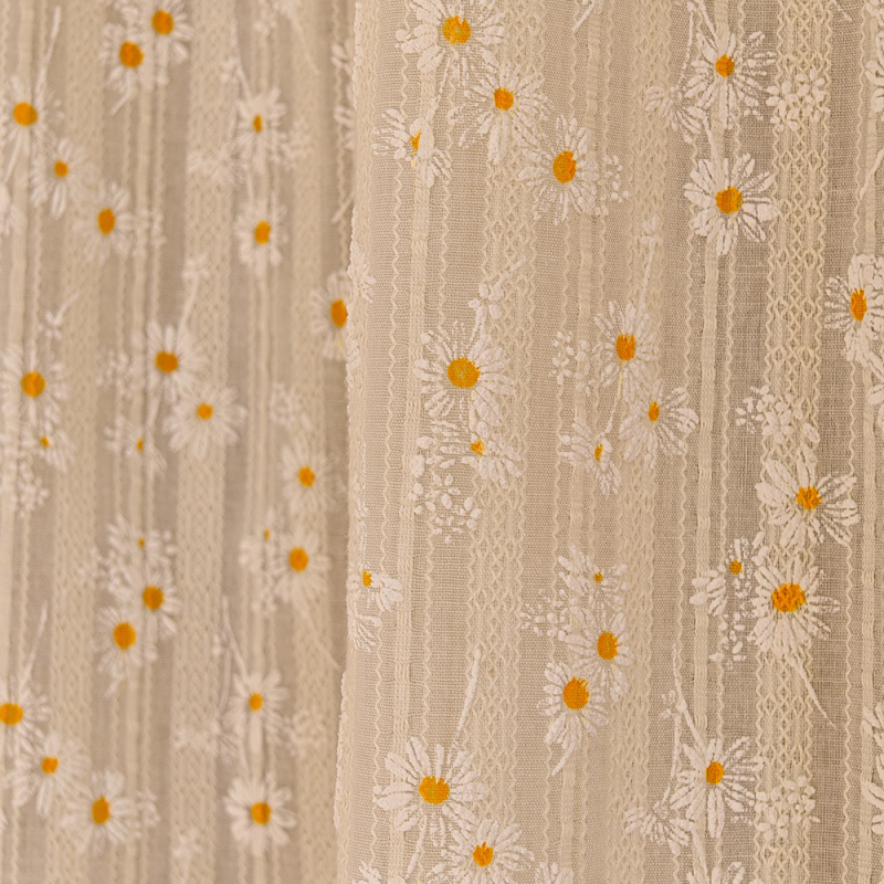 Полиестерна завеса за врата, японски стил, половин завеса за кухня, спалня и антре, с принт на маргаритки