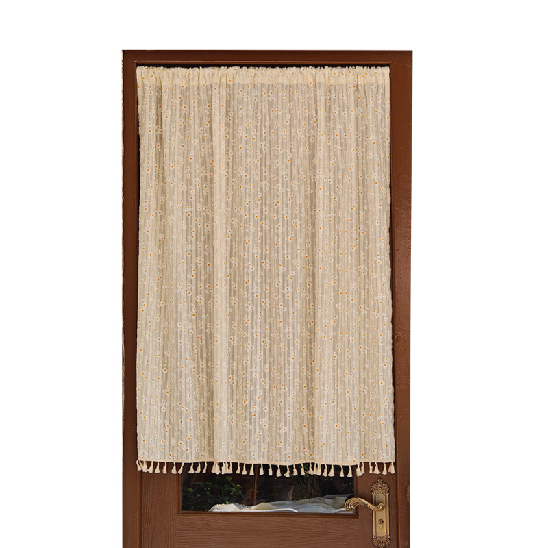 Полиестерна завеса за врата, японски стил, половин завеса за кухня, спалня и антре, с принт на маргаритки