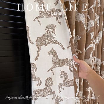 Poliesterio Jacquard užuolaidų audinys, pusapšvietimas 40–70%, tinkamas kampiniams langams ir grindų iki lubų langams, augalų ir gėlių raštas