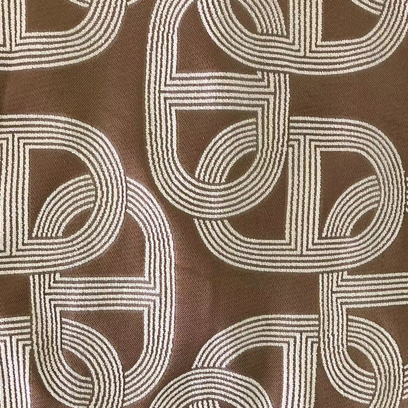 Poliesterio Jacquard užuolaidų audinys, pusapšvietimas 40–70%, tinkamas kampiniams langams ir grindų iki lubų langams, augalų ir gėlių raštas