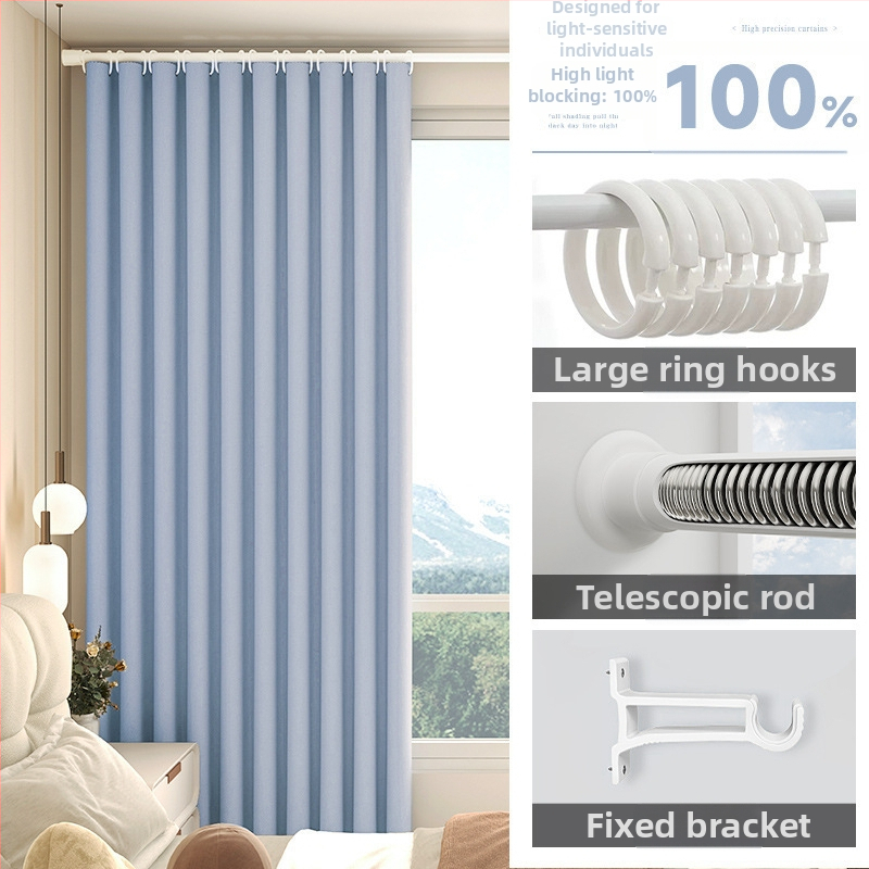 Pilnīgi tumši aizkari dzīvojamajai istabai, Silk Flower materiāls, universālais stils