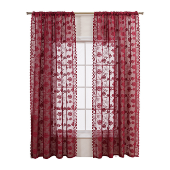 Aknakardinad – väikeste rooside tikand, läbipaistvad, moods minimalistlik stiil, 100% polüester, sobib elutoale, magamistuba, restoranile