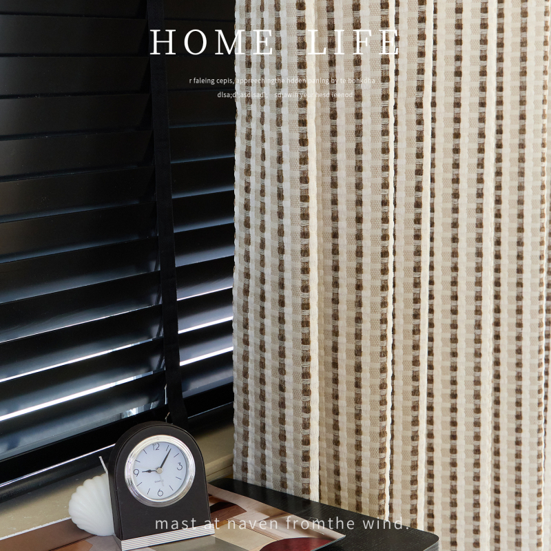 Prancūziško stiliaus dryžuotos užuolaidos, poliesterio jacquard audinys, didelis šešėliavimas 70–90%, tinkamos svetainei, miegamajam ir vaikų kambariui