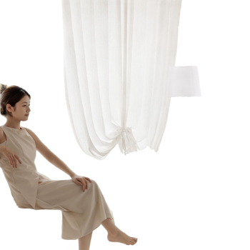 Завеса Chenille ленена мрежеста, прежда-оцветена полиестерна тъкан, полупрозрачна, модерен стил, за дневна и спалня