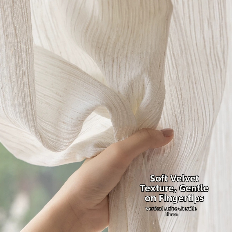 Chenille lino tinklelio užuolaida, poliesterio siūlą dažytas audinys, pusiau skaidri, bet ne skaidri, šiuolaikiškas paprastumas, tinkama svetainei ir miegamajam