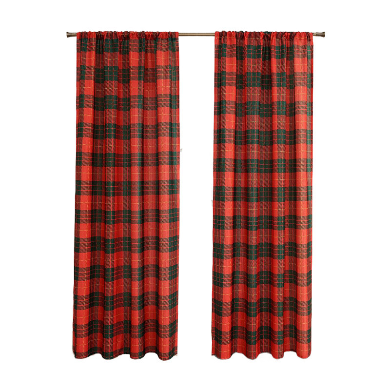 Langų užuolaidos Amerikos stiliaus su languotu raštu, spauda, poliesteris, dalinė šešėlinė 40–70%, tinkama svetainei, miegamajam, restoranui, balkonui; Chu rou