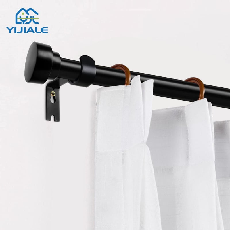 Užuolaidų lazda su dviem strypais, viršutinis tvirtinimas ant bėgelio, pramoninio stiliaus, aliuminio lydinys ir anglies plienas