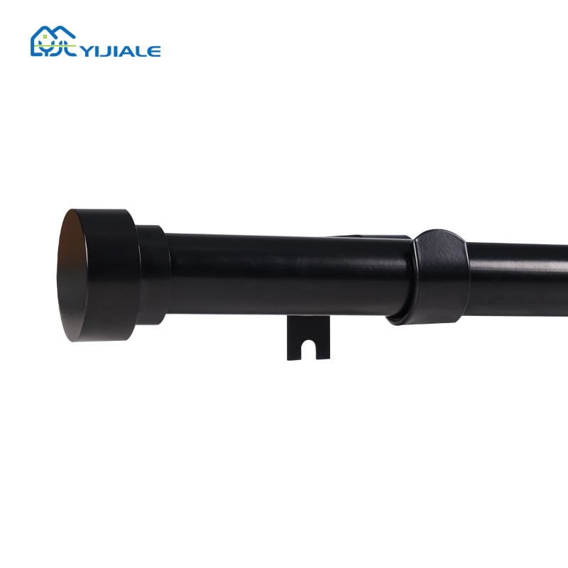 Užuolaidų lazda su dviem strypais, viršutinis tvirtinimas ant bėgelio, pramoninio stiliaus, aliuminio lydinys ir anglies plienas