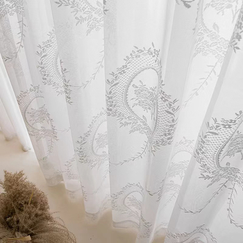 Prancūziška warp megzta nėrinių užuolaida su žiediniu raštu, 100% poliesteris, pusės šešėlis 40–70%, tinkama svetainei ir balkonui