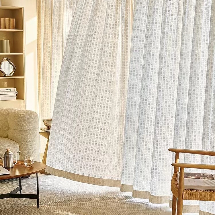 Japonijos stiliaus kanapių užuolaidos su džakardo audiniu - grotelės raštas, pusiau šešėlis 40–70%, įrengimas įmanomas