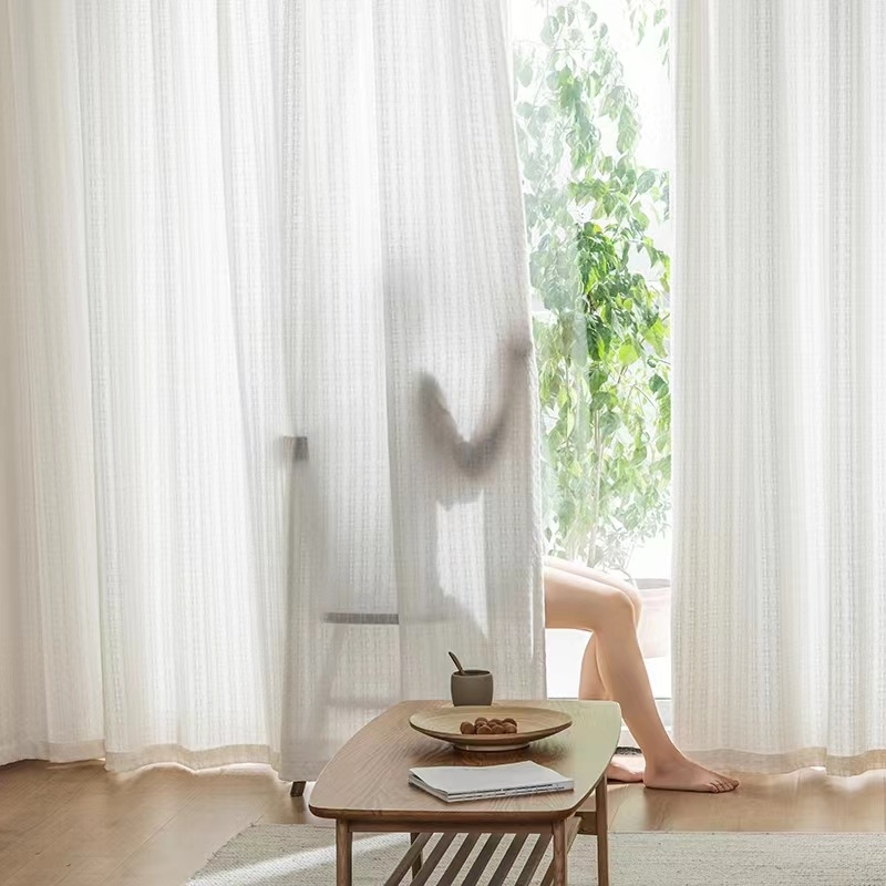 Japonijos stiliaus kanapių užuolaidos su džakardo audiniu - grotelės raštas, pusiau šešėlis 40–70%, įrengimas įmanomas