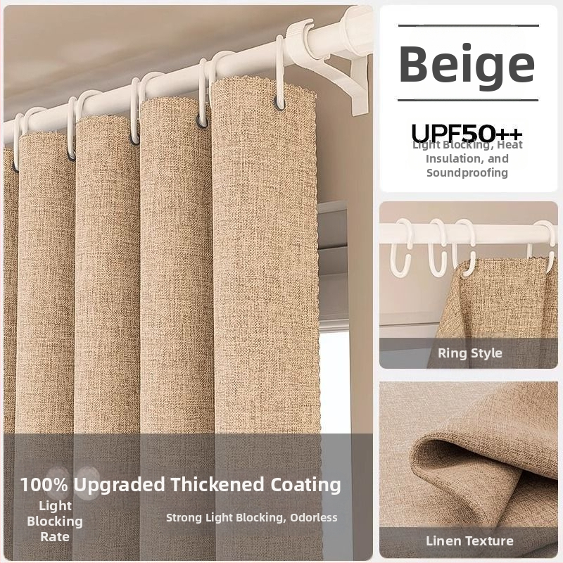 Poliesterinė užuolaida su dideliu tamsinimu 71-90%, skirta svetainei, miegamajam, biurui, restoranui ir įėjimui, šiuolaikinio minimalistinio stiliaus