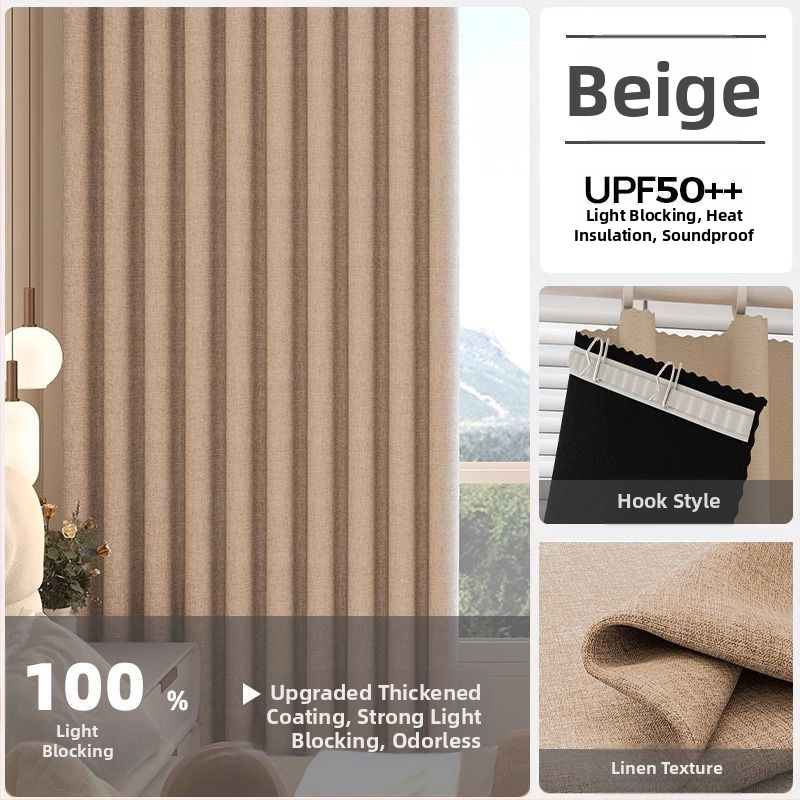 Poliesterinė užuolaida su dideliu tamsinimu 71-90%, skirta svetainei, miegamajam, biurui, restoranui ir įėjimui, šiuolaikinio minimalistinio stiliaus