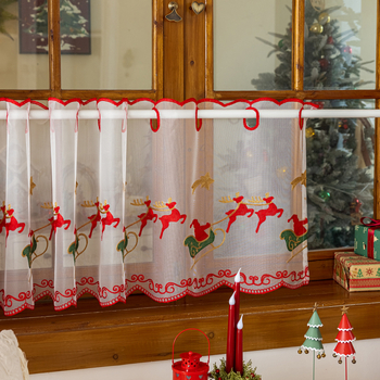 Siuvinėta poliesterio užuolaida durims – 40-70% šviesos užtamsinimas, svetainė/miegamasis/virtuvė/balkonas