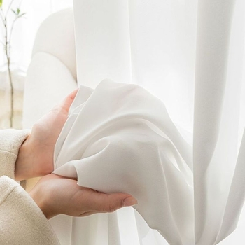 Полиестерова прозоречна мрежа с embossed дизайн — слънцезащита, термоизолация и засенчване; Нордичен стил; подходяща за ъглов прозорец, дневна и спалня