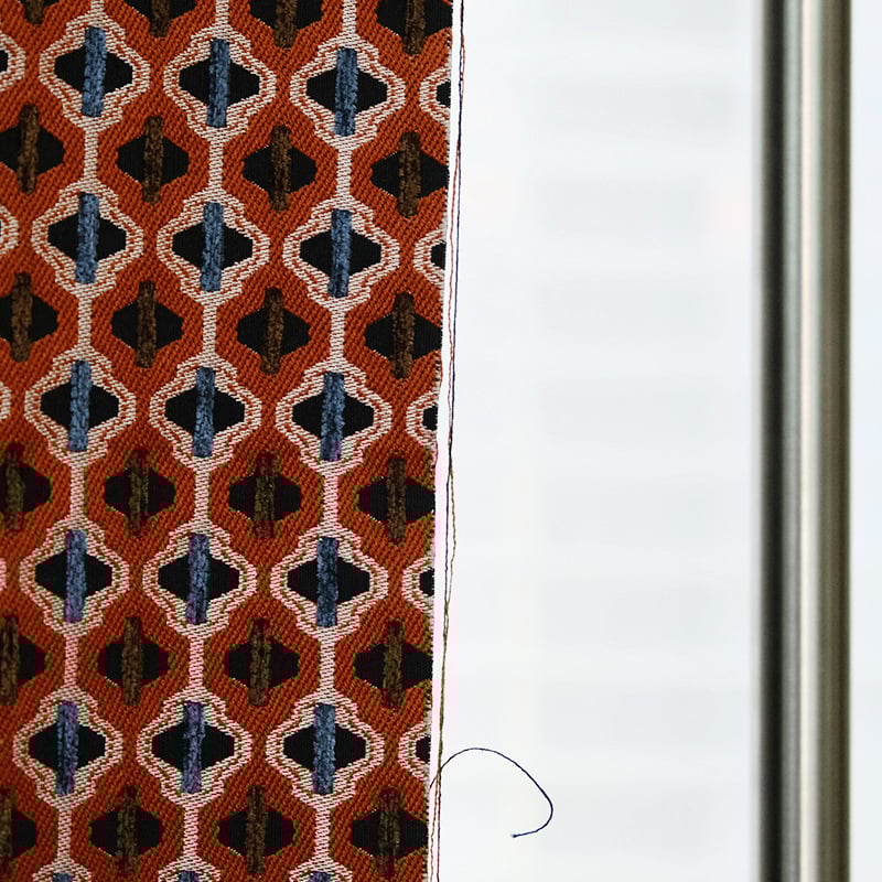 Завеси във френски стил от Chenille жакард с геометричен модел, високо засенчване 71–90%, полиестер