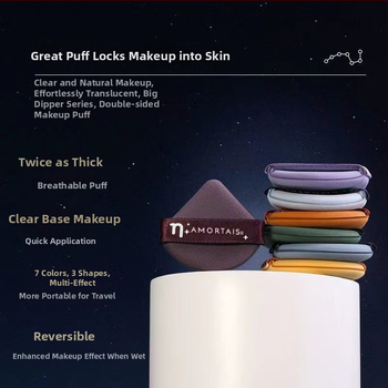 Ermu genuine grapes sausos pūkų sūklis makiažui, forma: trikampis ir lašo formos, medžiaga: kempinė, kiekis: 4/7 vnt.