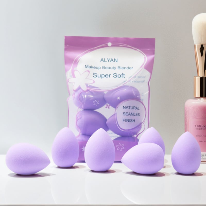 Grožio kiaušinis makiažui, 6 vnt., hidrofilinis poliuretanas, lašo formos, Alan prekės ženklas