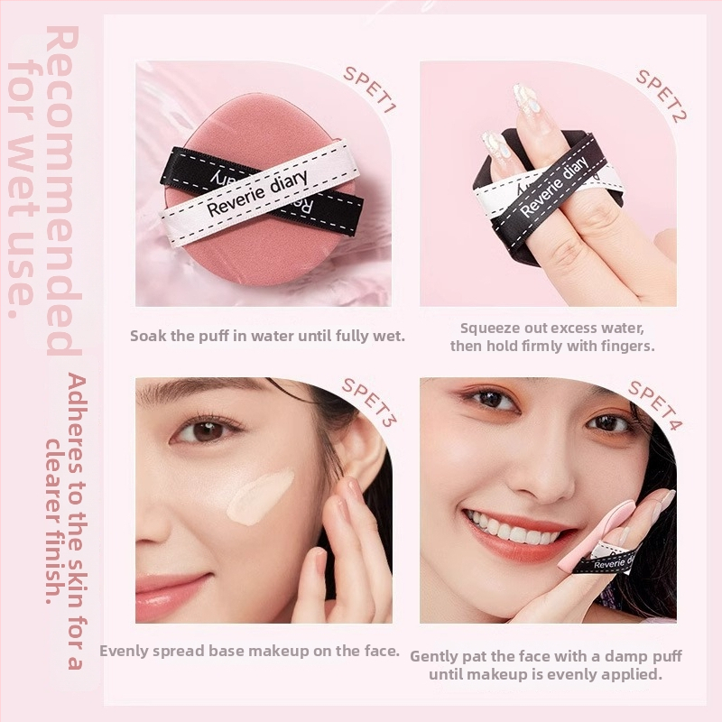 Shengwang divdaļīgi lietojams pūderpuffs ar dabīgu sūkli – pilienveida un neregulāra forma, iepakojumā 135 gab.