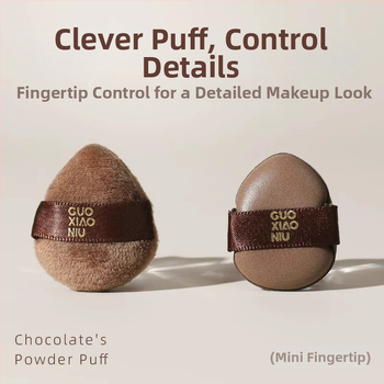 Guo xiaoniu pudrų kempinė – dvigubo naudojimo šlapiam/sausam, natūrali kempinė, 6 vnt., formos: trikampis, lašas, moliūgo forma